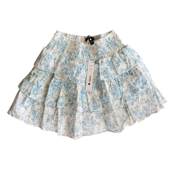 AQUA Girls' Cotton Printed Smocked Tiered Skirt, Little Kid, Big Kid - Exclusive - Picture 2 of 6